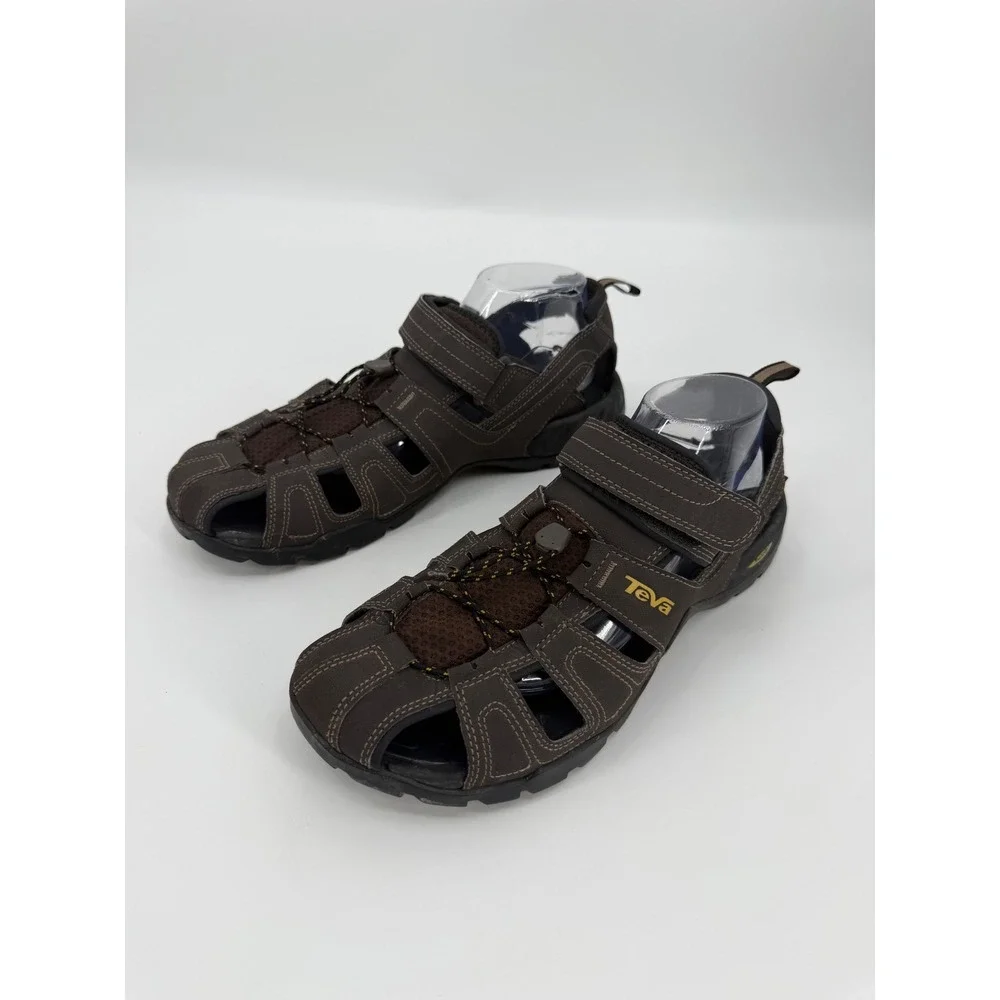 Teva Omnium Mens Brown Closed Toe Hiking Water Sandals 1001116 Size 12
